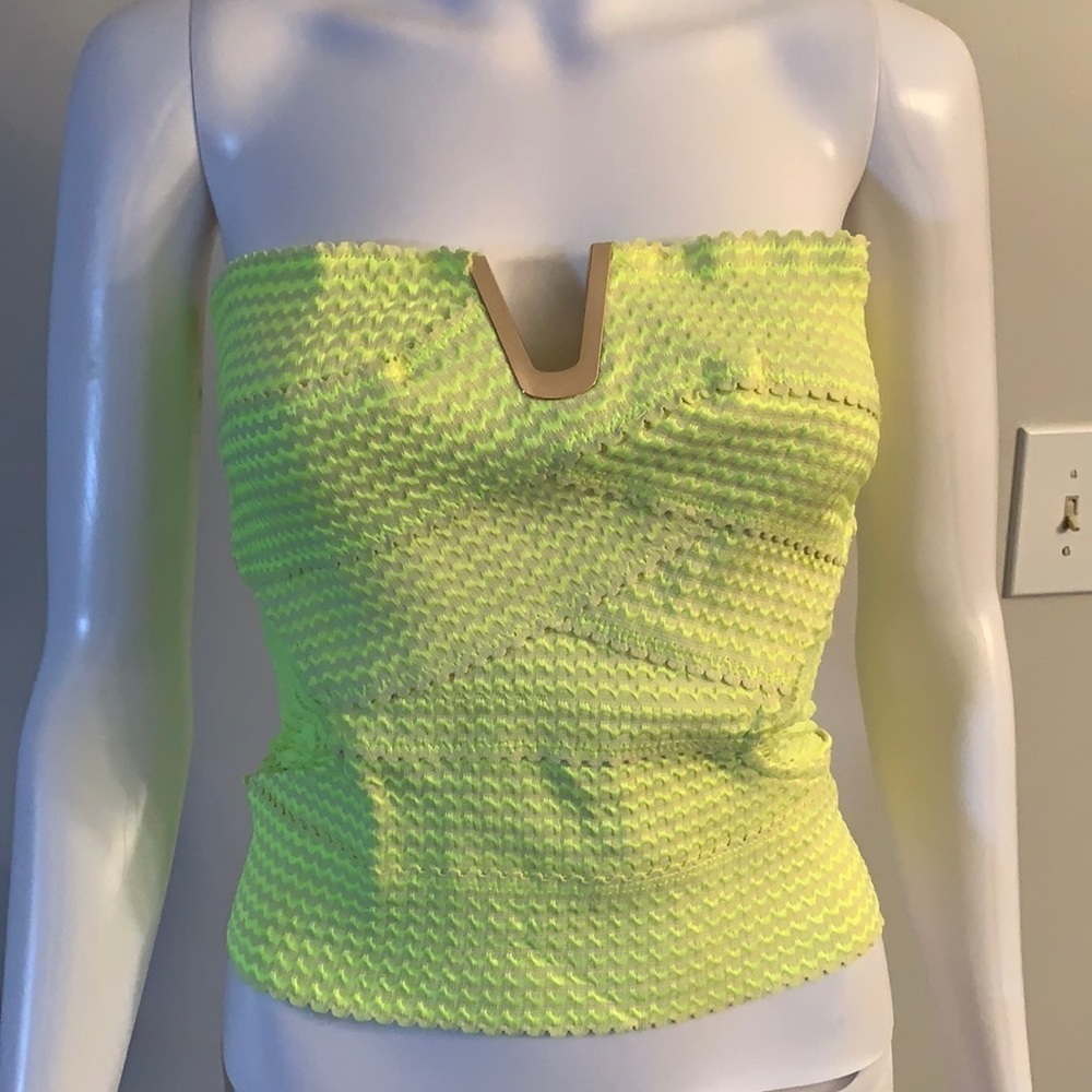 Lulumari Strapless Stretch Top Neon yellow Size M